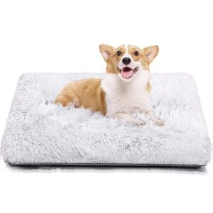 Dog Bed Crate Pad, Deluxe Plush Soft Pet Beds,  Luxurious Plush Dog Bed cats